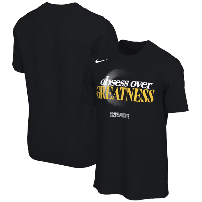 Men's Black Los Angeles Lakers 2026 Playoffs Mantra T-Shirt